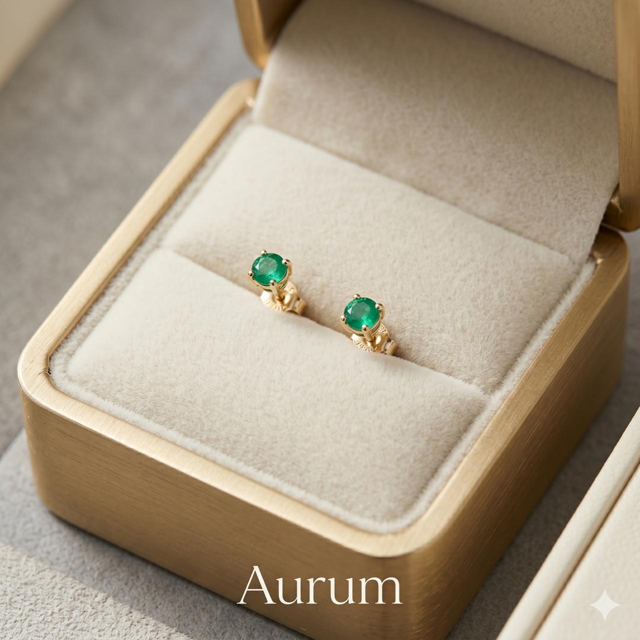 Aurum Celeste Emerald Studs