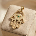 Aurum Guardian Emerald Hamsa